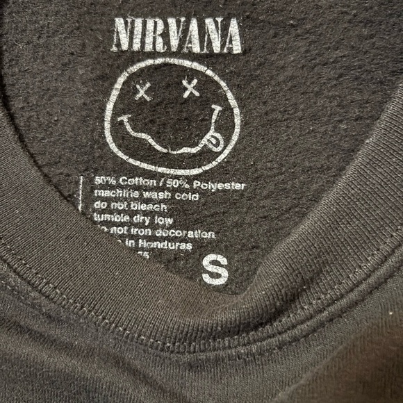 Nirvana Hall of Fame Black Graphic Sweatshirt with Pastel Graphic. - Picture 5 of 6